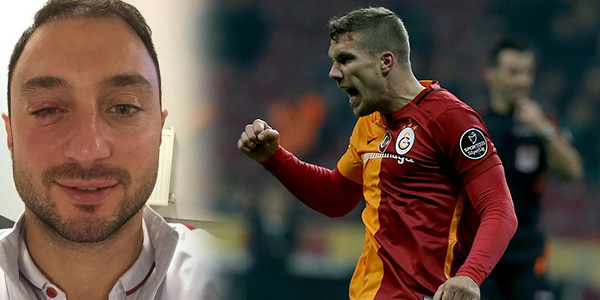 Lukas Podolski Menajer Mert Çetin’in gözünü morarttı